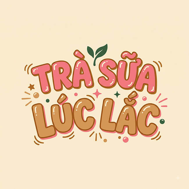 Logo Trà Sữa Lúc Lắc – in decal giấy Trà Sữa Lúc Lắc – thương hiệu đã in decal giấy tại xưởng In An Anh, Hà Nội