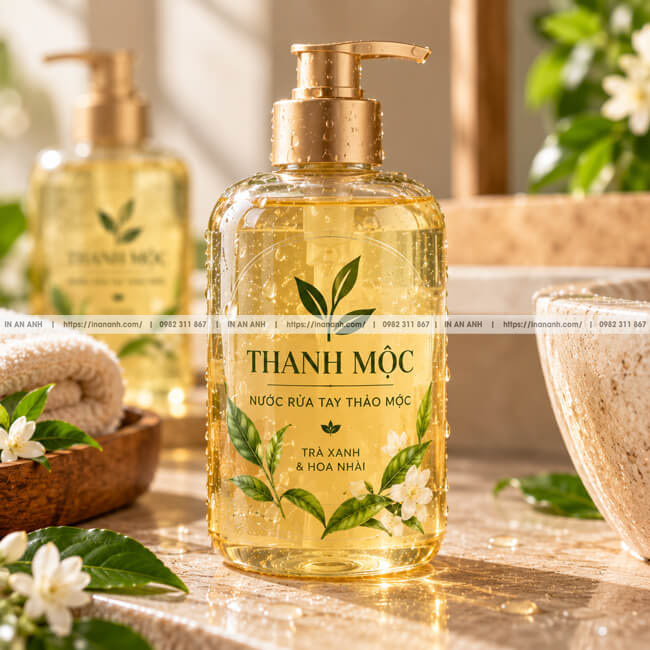 Quy trình sản xuất decal trong suIn Tem Decal Trong Cho Chai Nước Rửa Tay Thảo Mộc Thanh Mộcốt