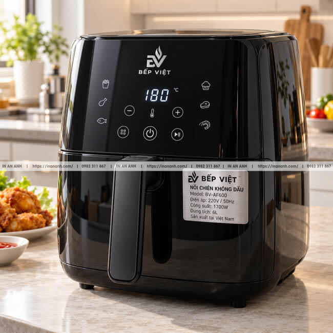 Đơn nhãn thông số cho nồi chiên, máy xay