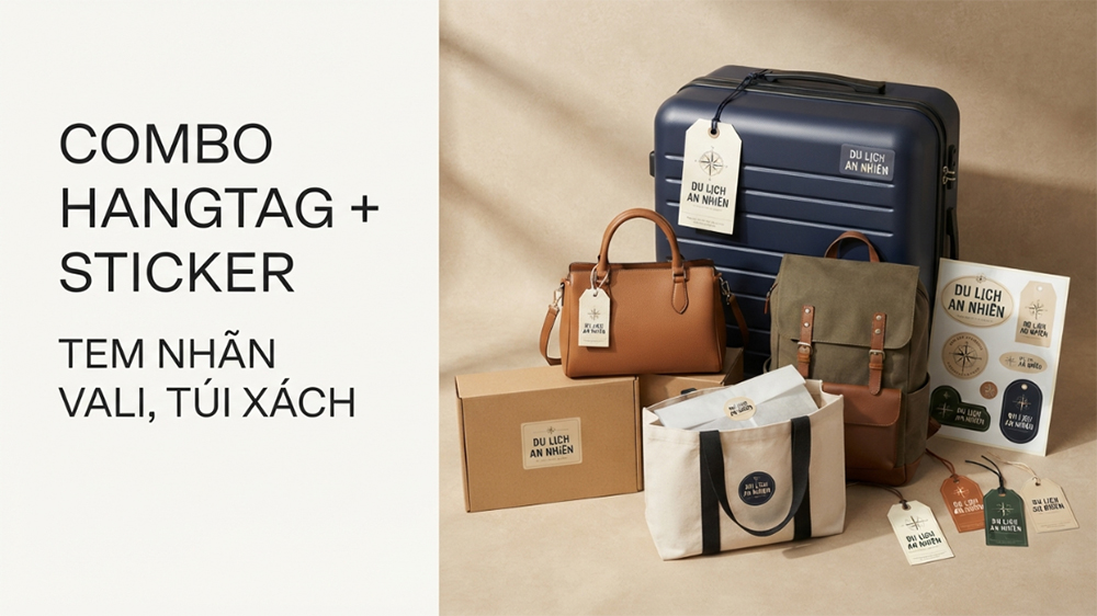 In Tem Nhãn Vali, Túi Xách: Combo Hangtag + Sticker