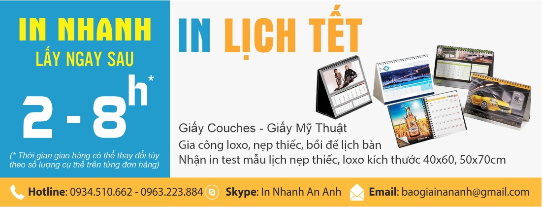 dịch vụ in test lịch tết, in nhanh lịch tết