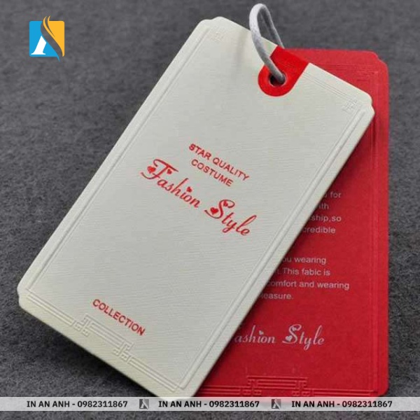 Thẻ bài sản phẩm sang trọng với chất liệu giấy mỹ thuật