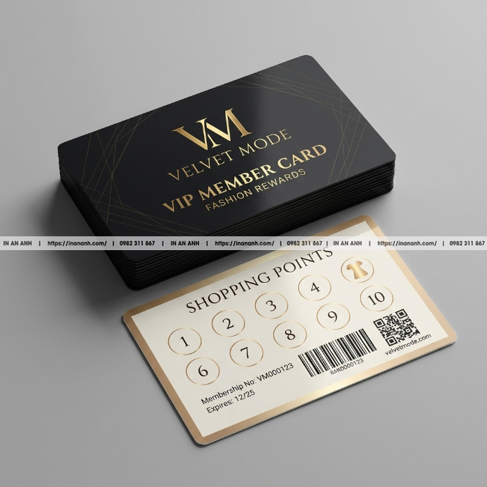 Thẻ tích điểm kiêm voucher giảm giá giấy Kraft cho shop thời trang