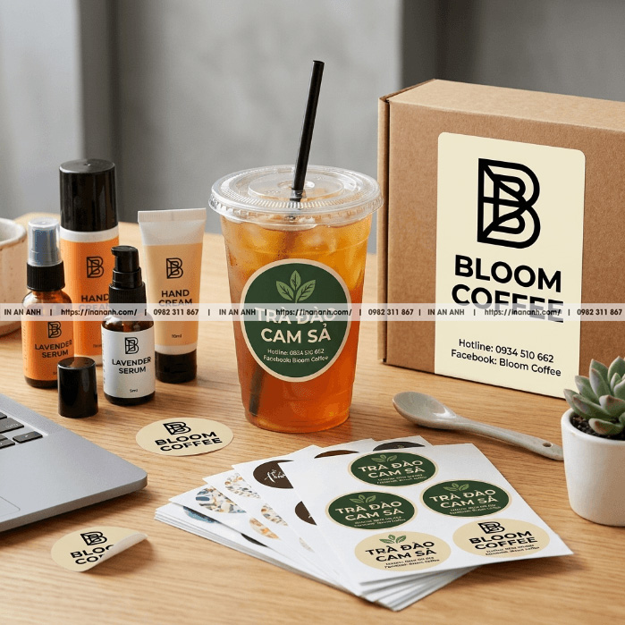 In sticker ly trà sữa thương hiệu chuyên nghiệp