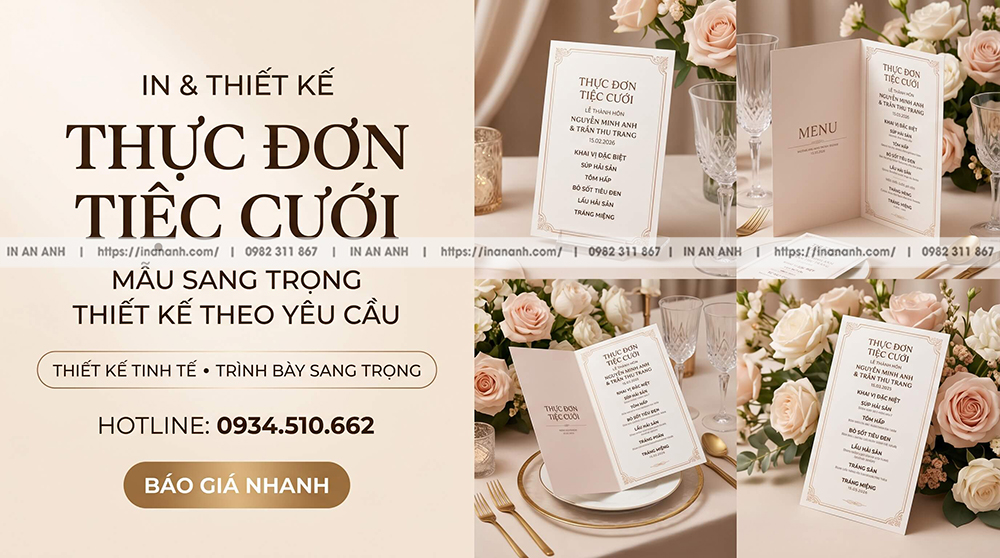 In Thiết Kế Thực Đơn Tiệc Cưới Theo Yêu Cầu