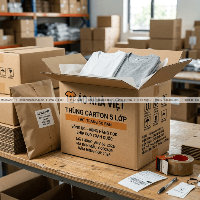 In Thùng Carton Sóng Đóng Hàng Số Lượng Lớn
