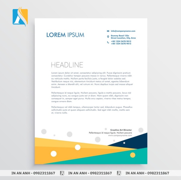 Mẫu in tiêu đề thư doanh nghiệp sang trọng