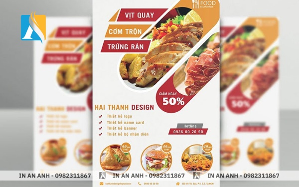 Mẫu tờ rơi ẩm thực sinh động, kích thích vị giác người xem