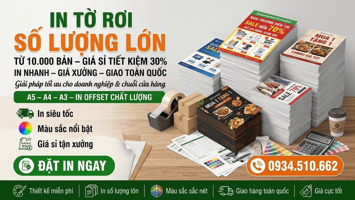 In Tờ Rơi Số Lượng Lớn Giá Sỉ — Từ 10.000 Bản