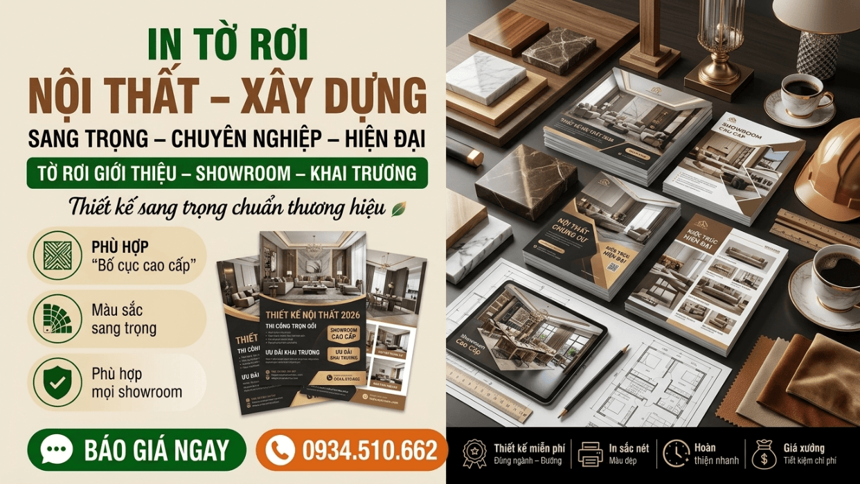 In Tờ Rơi Nội Thất, Xây Dựng, Trang Trí - Sang Trọng, Chuyên Nghiệp