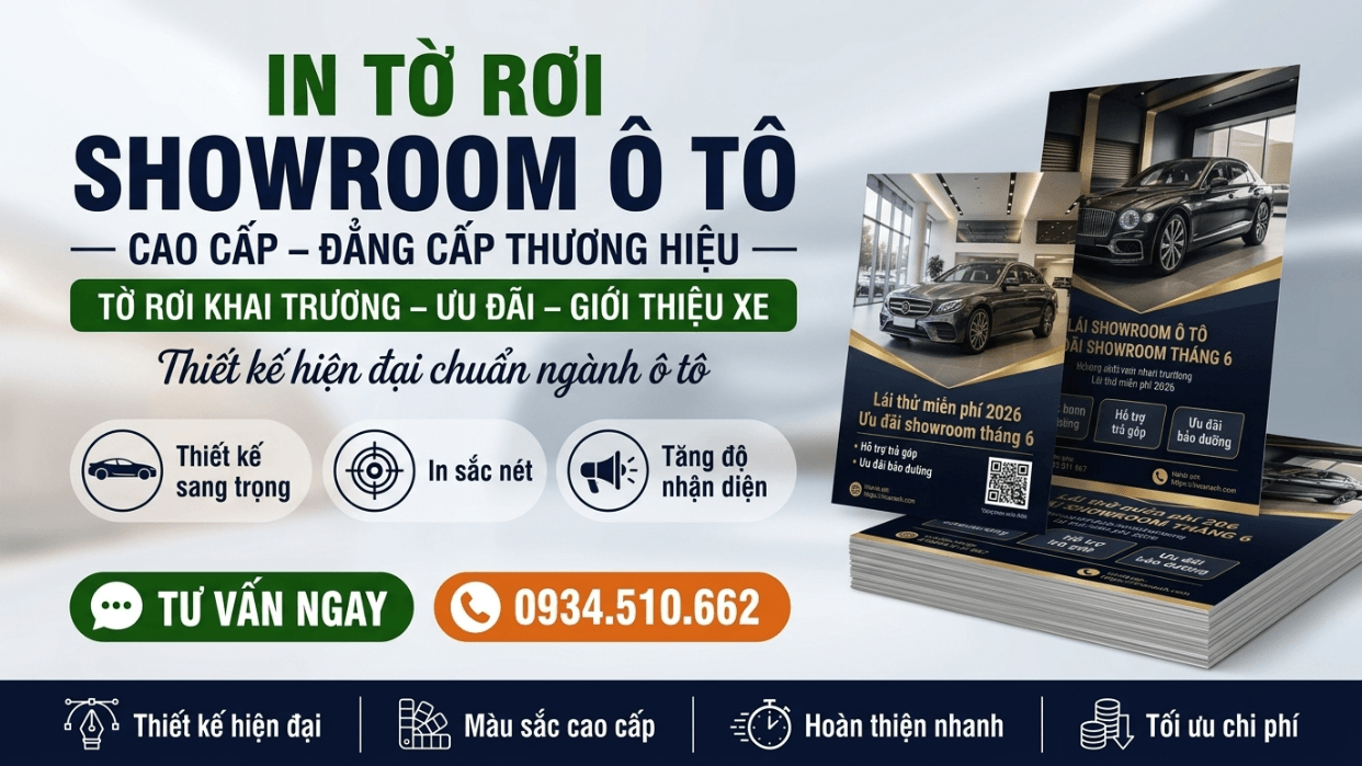 In Tờ Rơi Showroom Xe Ô Tô, Đại Lý - Cao Cấp, Đẳng Cấp Thương Hiệu