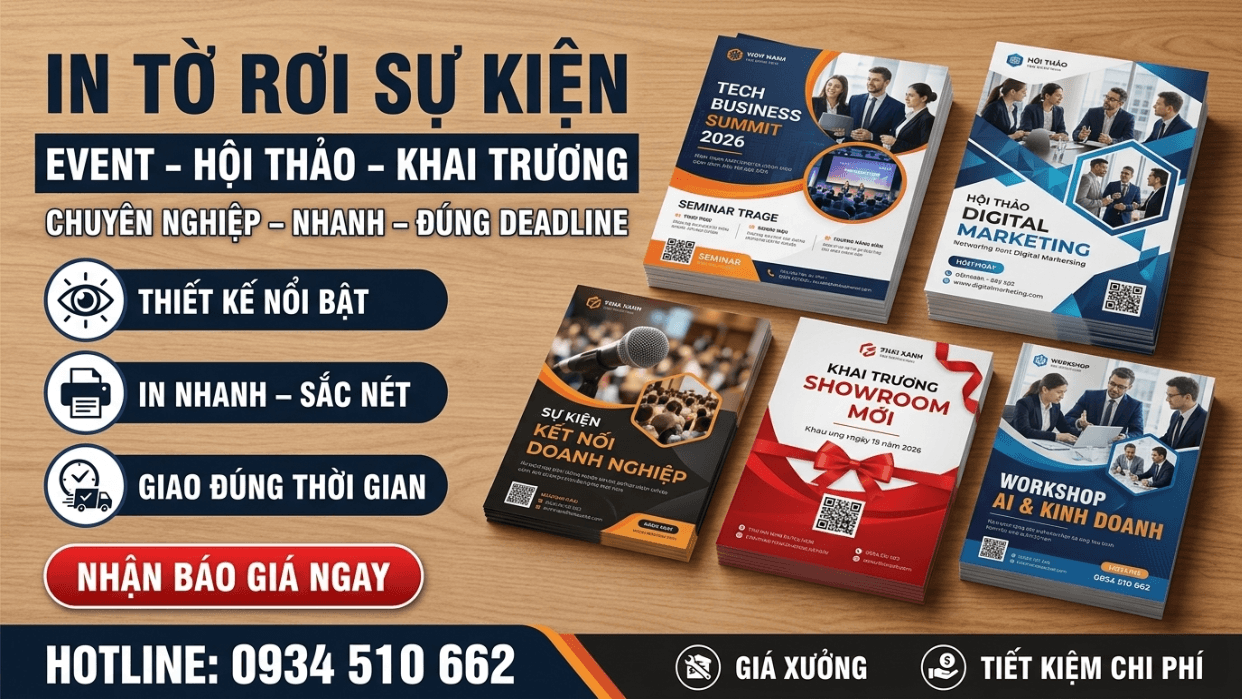 In Tờ Rơi Sự Kiện, Event, Hội Thảo - Chuyên Nghiệp, Nhanh, Đúng Deadline