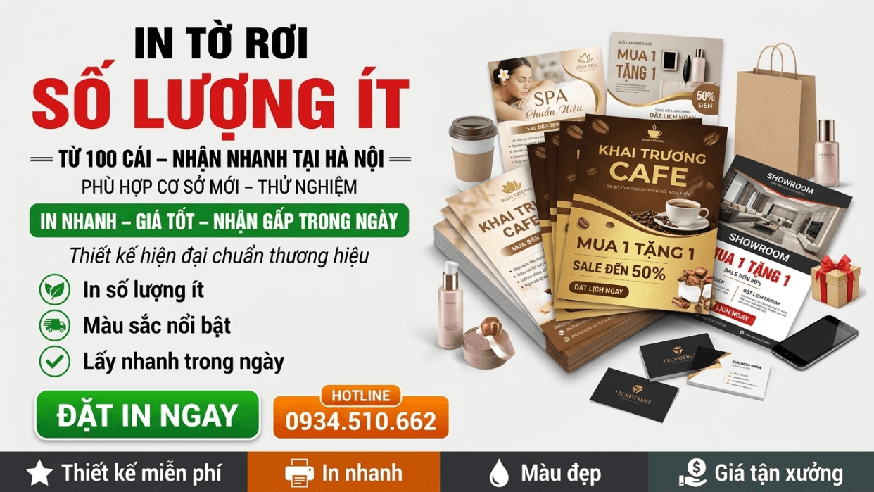 In Tờ Rơi Số Lượng Ít Từ 100 Cái - Phù Hợp Cơ Sở Mới, Thử Nghiệm