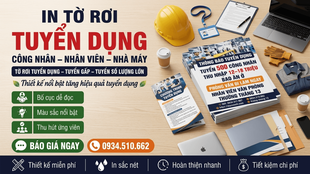 In Tờ Rơi Tuyển Dụng — Tuyển Công Nhân, Nhân Viên