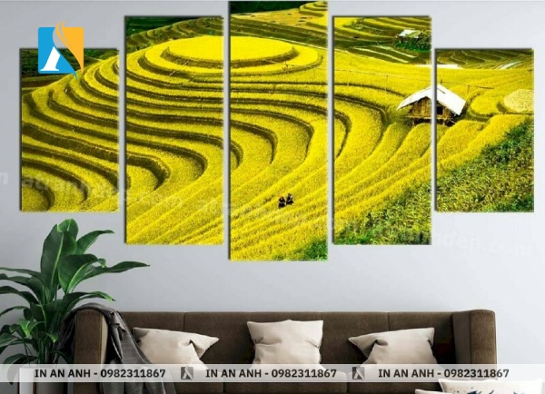 Tranh phong cảnh thiên nhiên ruộng bậc thang hùng vĩ treo phòng khách