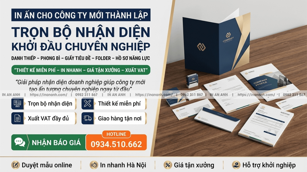 In Trọn Bộ Nhận Diện Khởi Đầu Chuyên Nghiệp