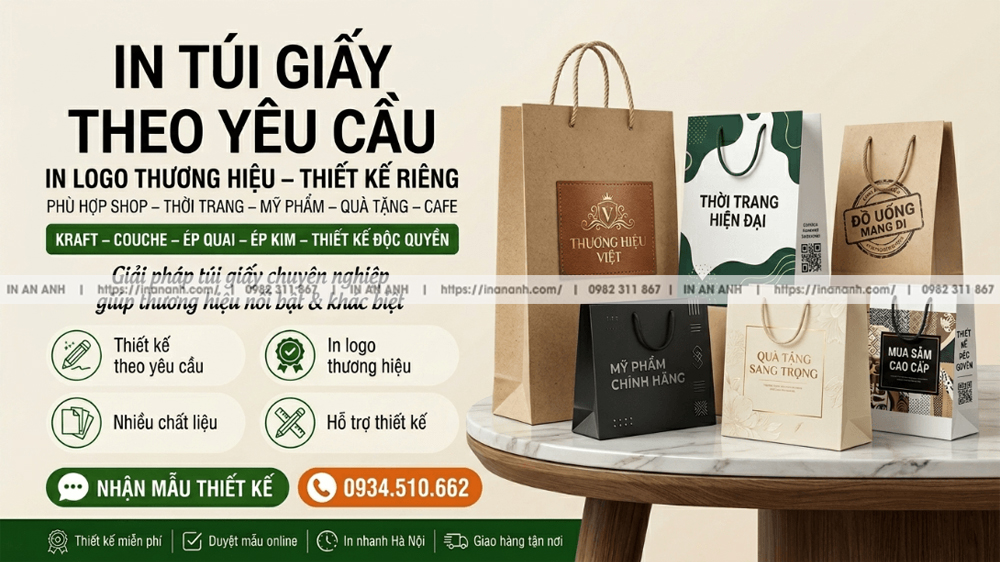 In Túi Giấy Theo Yêu Cầu Thiết Kế Riêng