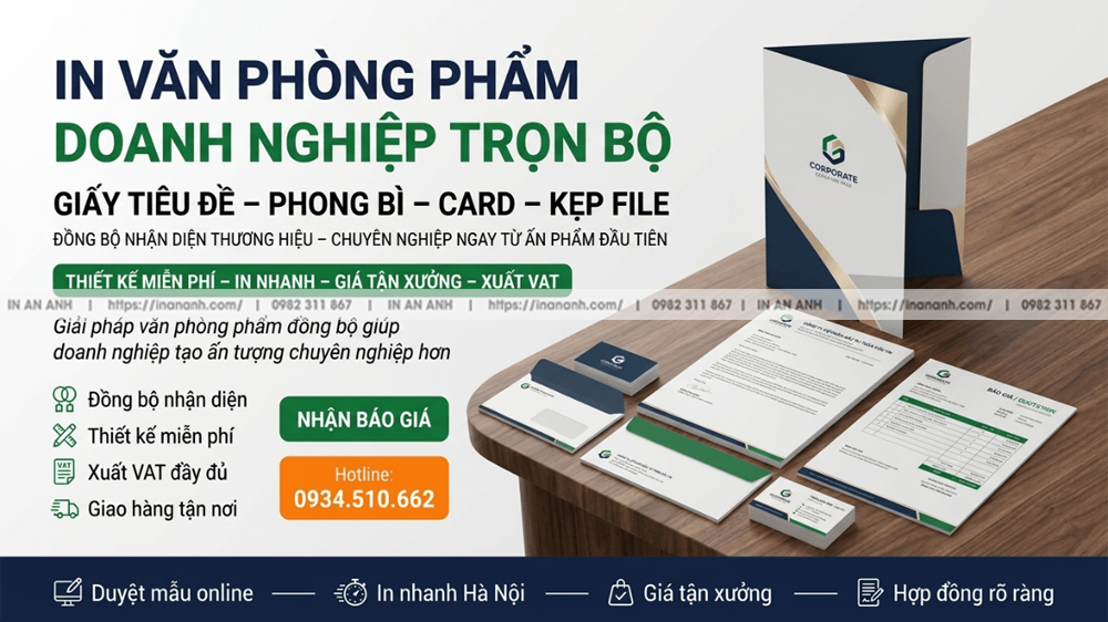 In Văn Phòng Phẩm Theo Yêu Cầu