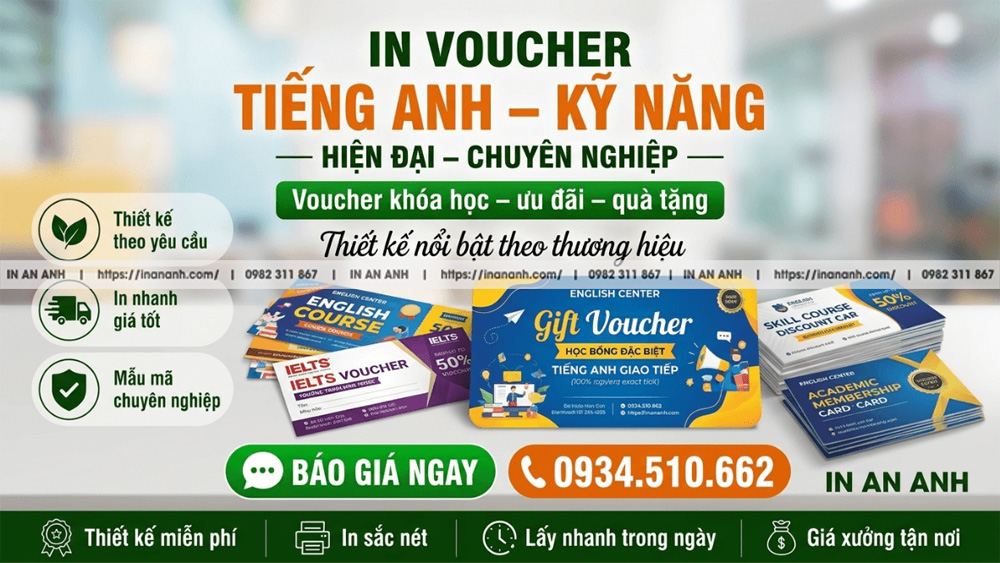 In Voucher Trung Tâm Tiếng Anh – Kỹ Năng