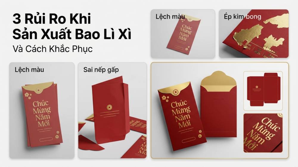 Khắc phục 3 rủi ro thường gặp khi sản xuất bao lì xì tại xưởng in thiếu kinh nghiệm