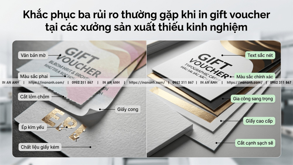 Khắc phục ba rủi ro thường gặp khi in gift voucher tại các xưởng sản xuất thiếu kinh nghiệm