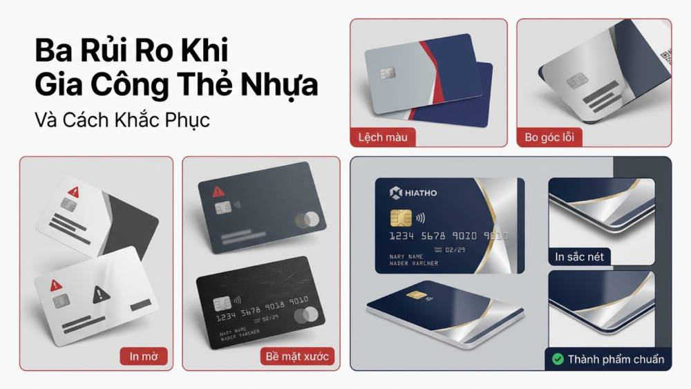 Khắc phục ba rủi ro thường gặp khi thiết kế và gia công thẻ nhựa tại xưởng in thiếu kinh nghiệm