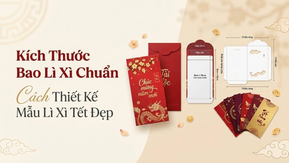 Kích Thước Bao Lì Xì Chuẩn Và Cách Thiết Kế Mẫu Lì Xì Tết Đẹp