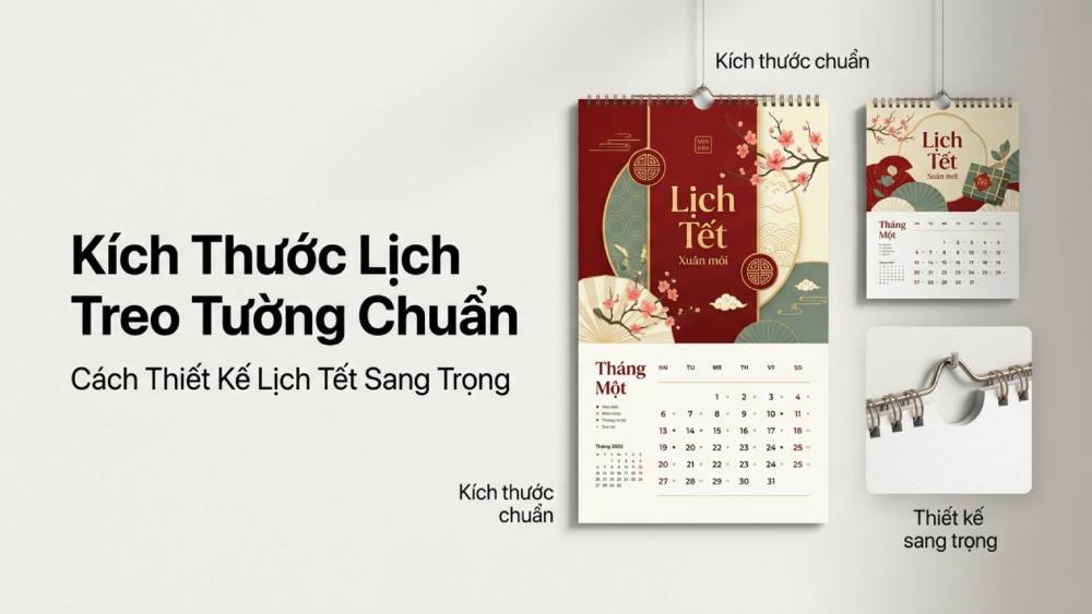 Kích Thước Lịch Treo Tường Chuẩn Và Cách Thiết Kế Lịch Tết Sang Trọng