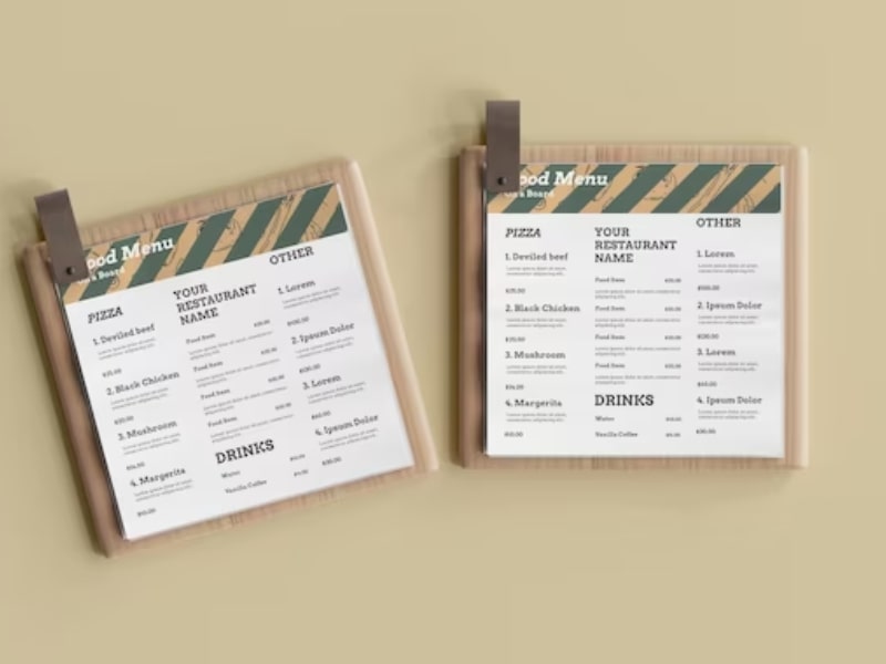 Các kích thước menu biến thể
