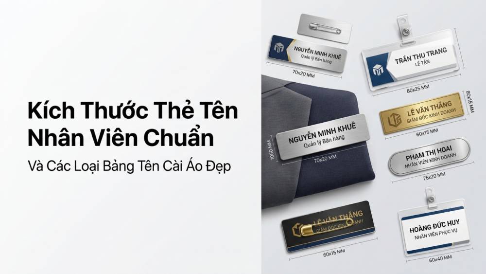 Kích Thước Thẻ Tên Nhân Viên Chuẩn Và Các Loại Bảng Tên Cài Áo Đẹp