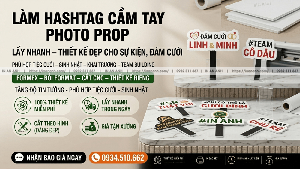 Làm Hashtag Sự Kiện Đám Cưới Thiết Kế Đẹp