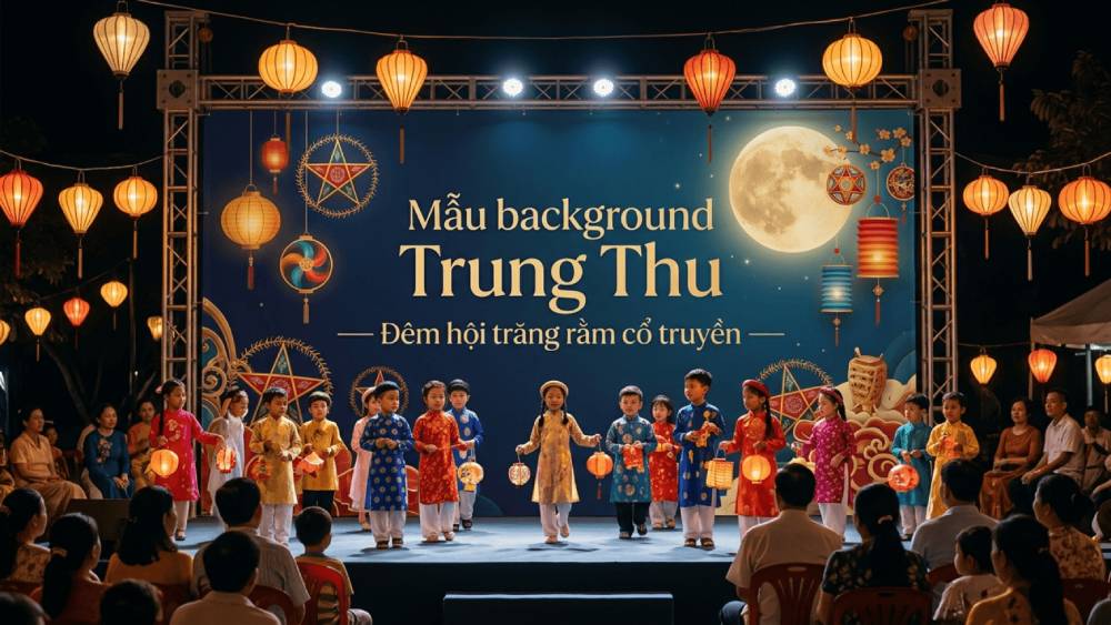 Mẫu Background Trung Thu, Đêm Hội Trăng Rằm Cổ Truyền