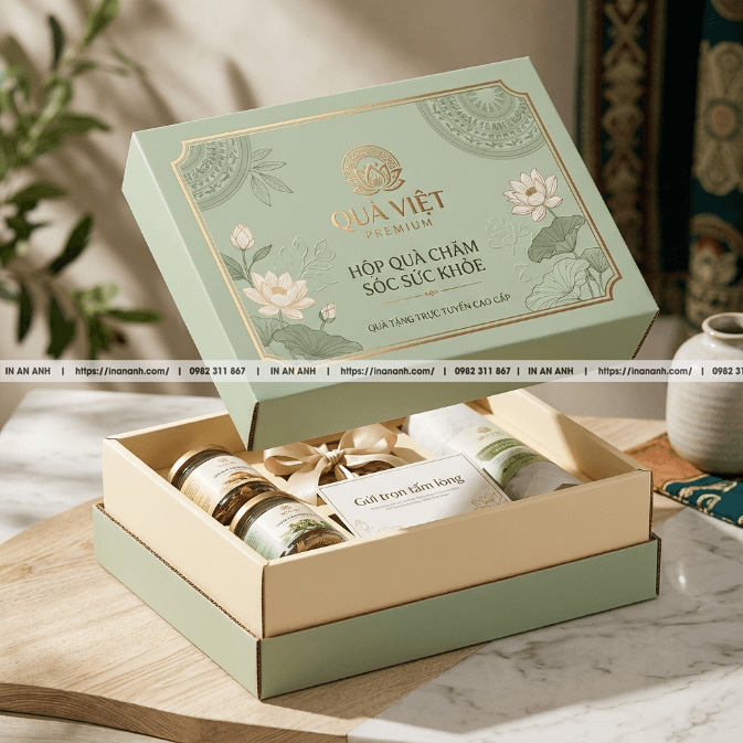 Mẫu hộp carton sóng unisex online âm dương duplex pastel