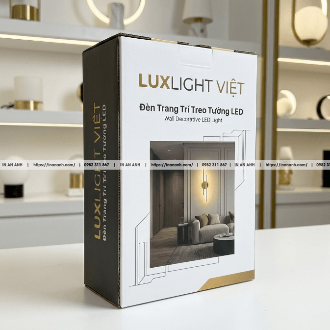 Mẫu hộp carton sóng đựng đèn trang trí nắp gài thẳng