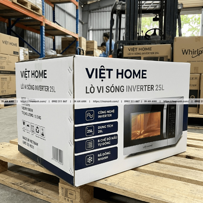 Mẫu hộp carton sóng đựng lò vi sóng đáy tự khóa nhiều lớp