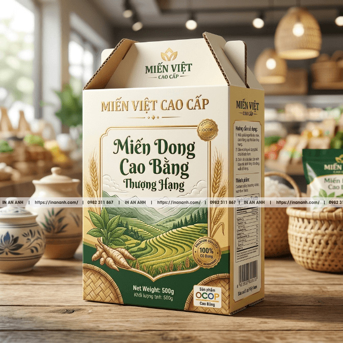 Mẫu hộp carton sóng miến dong làng So đáy khóa tay duplex