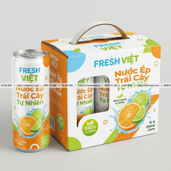Mẫu hộp carton sóng đồ uống đóng lon đáy tự khóa duplex