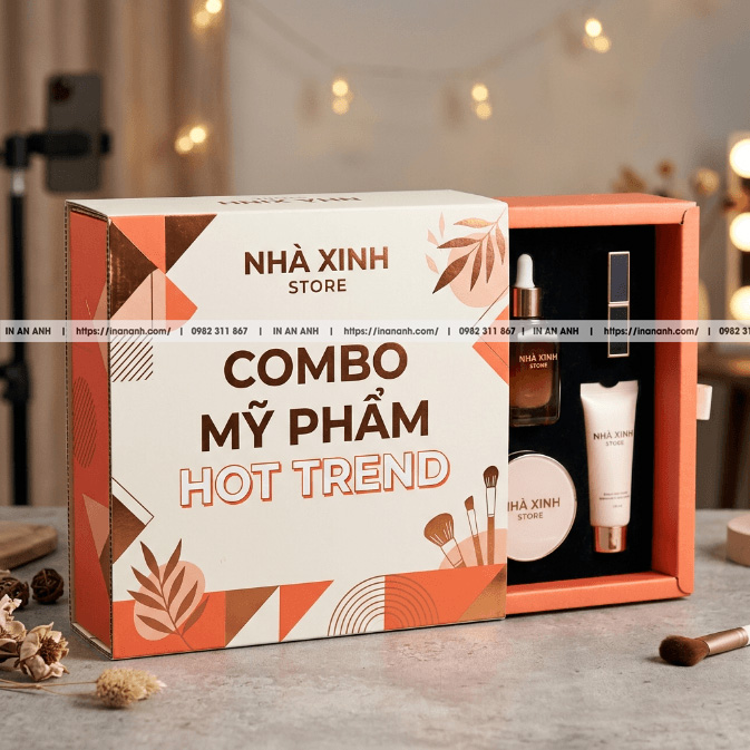 Mẫu hộp carton sóng livestream bán hàng hộp trượt duplex