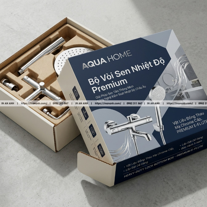 Mẫu hộp carton sóng đựng thiết bị vệ sinh đáy khóa tay