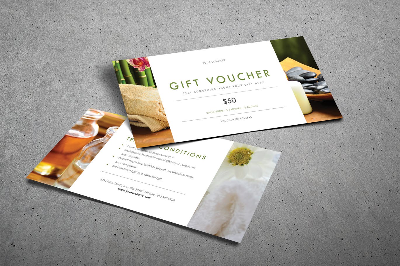 mẫu in voucher spa đơn giản nhưng sang trọng