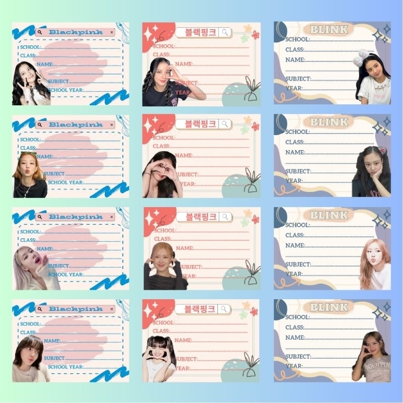 Mẫu nhãn vở Blackpink độc đáo