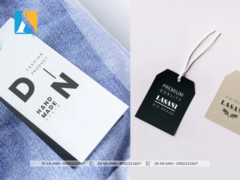 Mẫu tag quần áo bằng giấy hiện đại