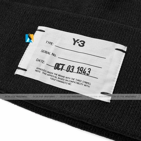 Mẫu tag quần áo bằng vải có thông tin 