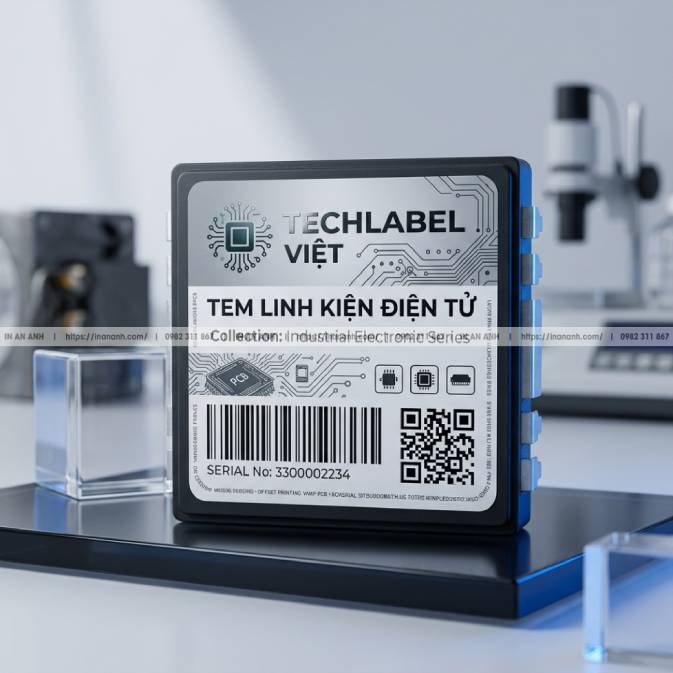 Mẫu Tem Dán Linh Kiện Điện Tử — Decal Chịu Nhiệt, Khổ Siêu Nhỏ In Mã Vạch