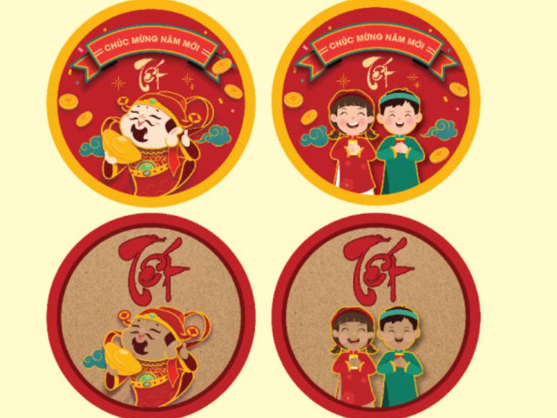 Mẫu Tem Quà Tết