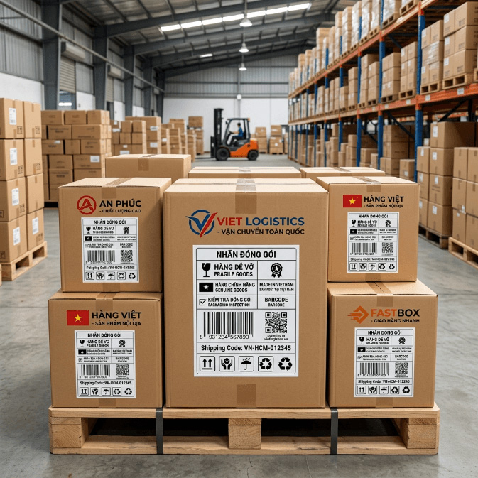 Dự án nhãn dán hộp và thùng carton đã in tại In An Anh