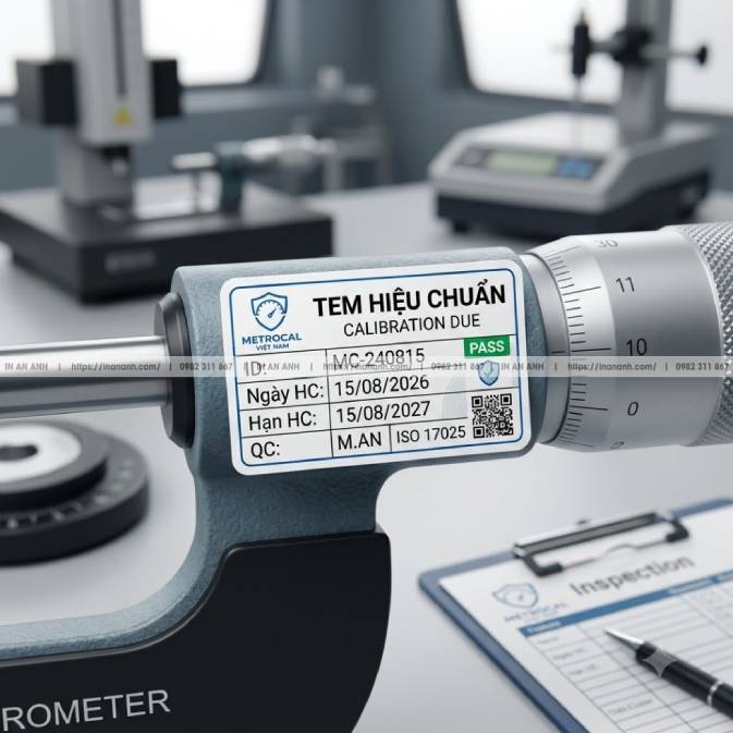 Mẫu Tem Hiệu Chuẩn Thiết Bị Đo (Calibration Due) — Decal Giấy Nhỏ, Ghi Ngày Hiệu Chuẩn Kế Tiếp