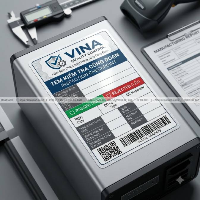Mẫu Tem Kiểm Tra Công Đoạn (Inspection Checkpoint) — Decal Giấy Color-Code Theo Từng Công Đoạn