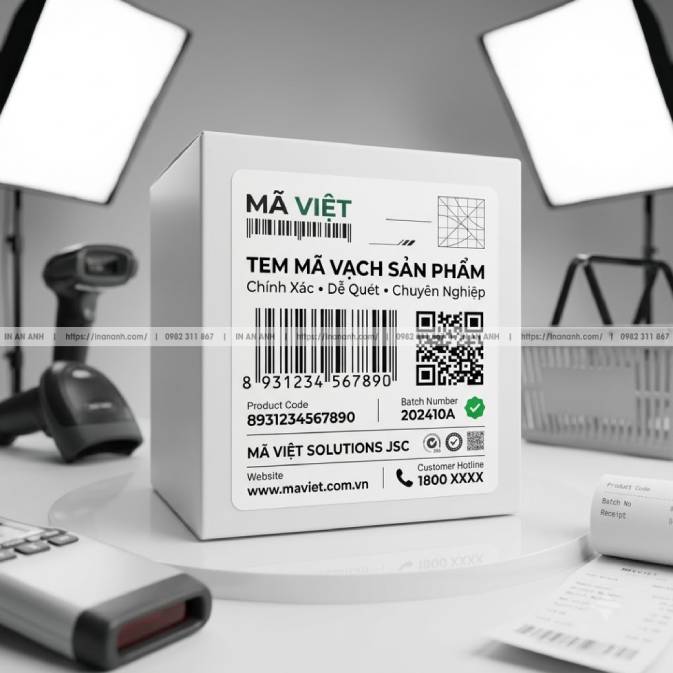Mẫu Tem Mã Vạch (Barcode) Sản Phẩm — Decal Giấy Trắng, Mã Vạch Sắc Nét Dễ Quét Máy POS
