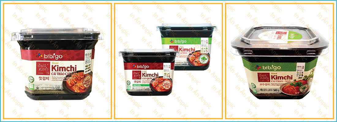 Mẫu tem mác dán hộp đựng kim chi